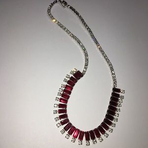 Brilliant Ruby/Rhinestone Necklace